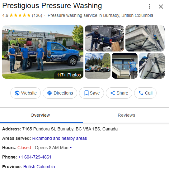 Prestigious Pressure Washing reviews after RepMint