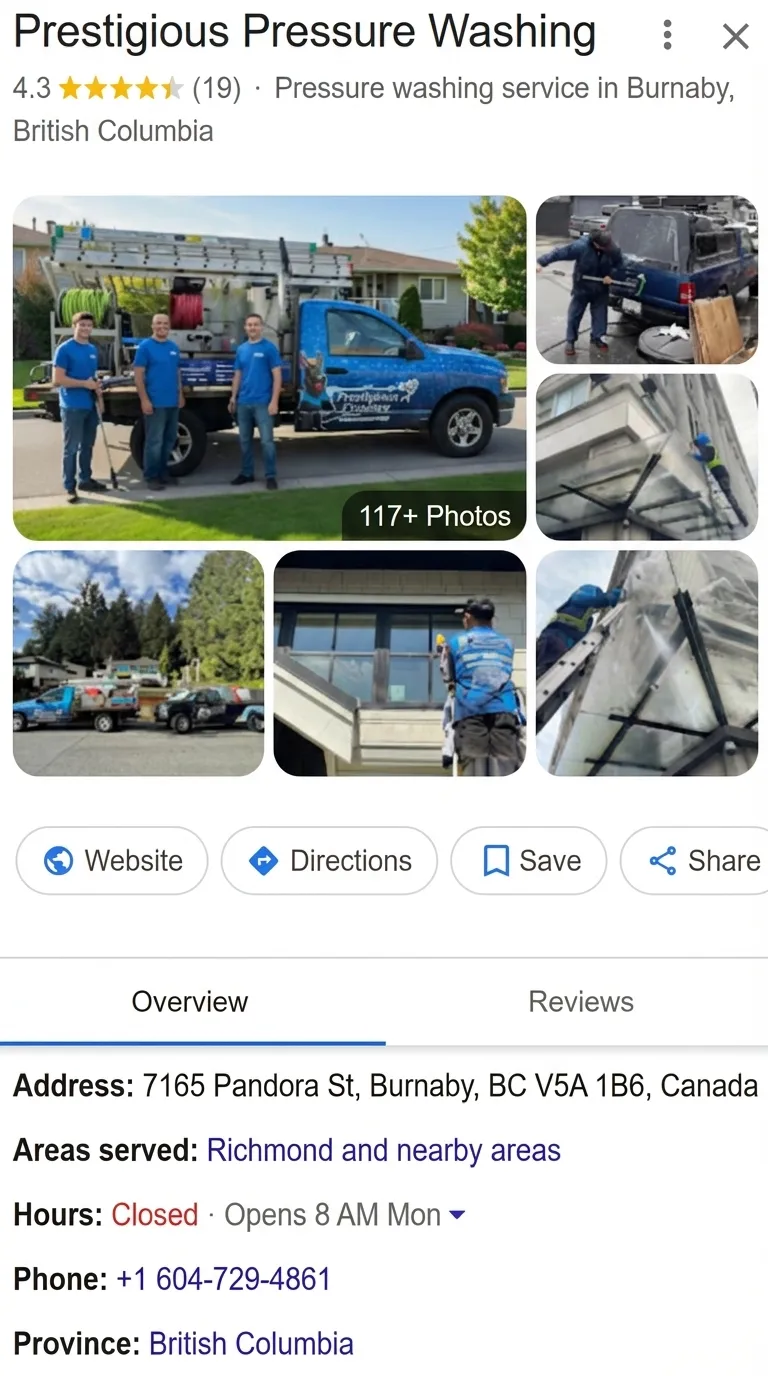 Prestigious Pressure Washing reviews before RepMint