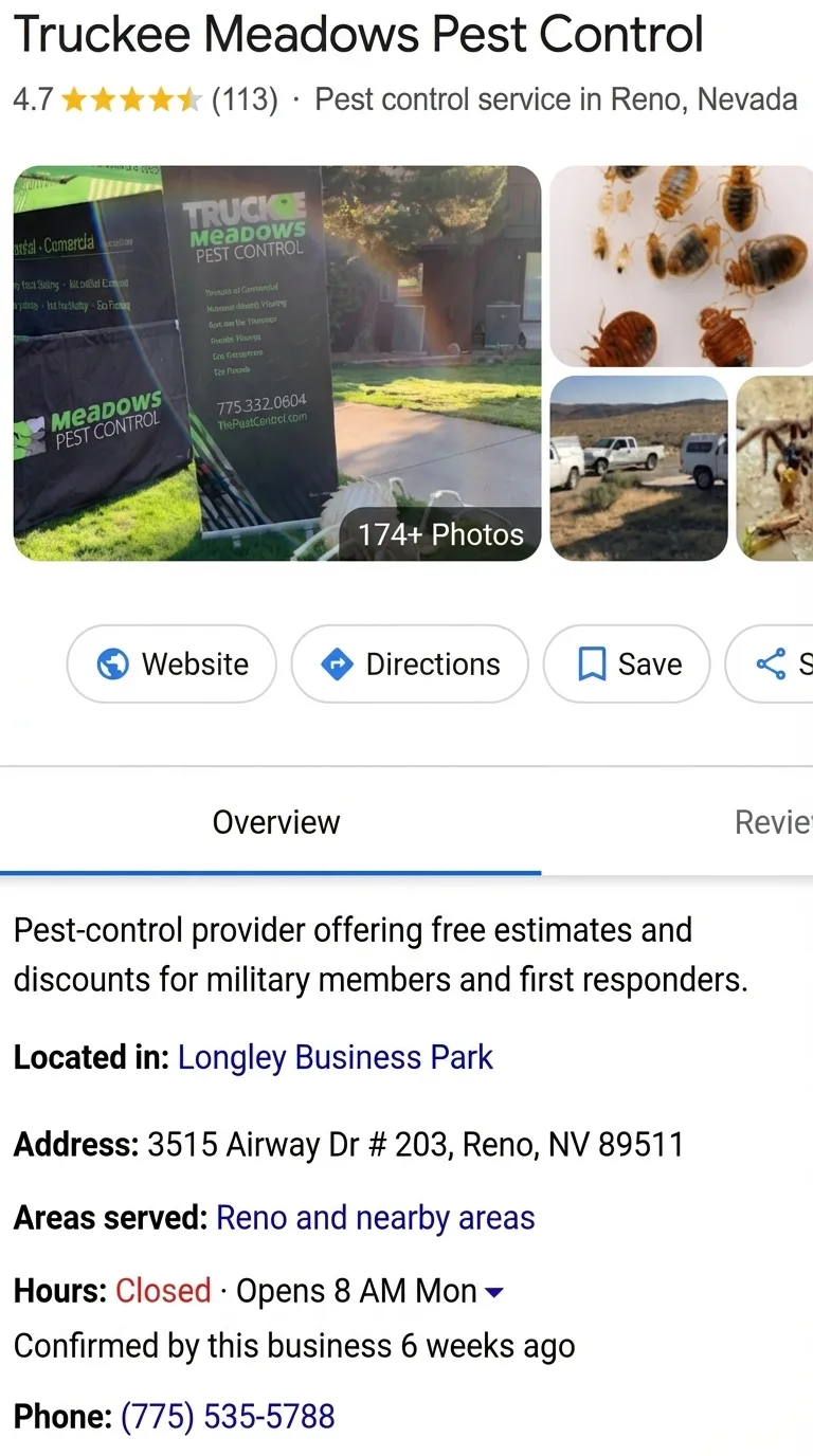 Truckee Pest Control reviews before RepMint