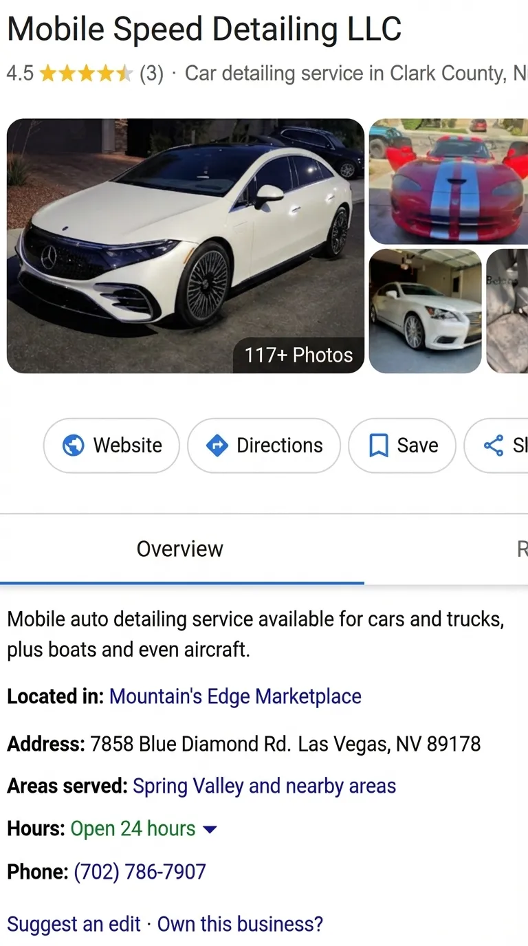 Mobile Speed Detailing Google reviews before RepMint