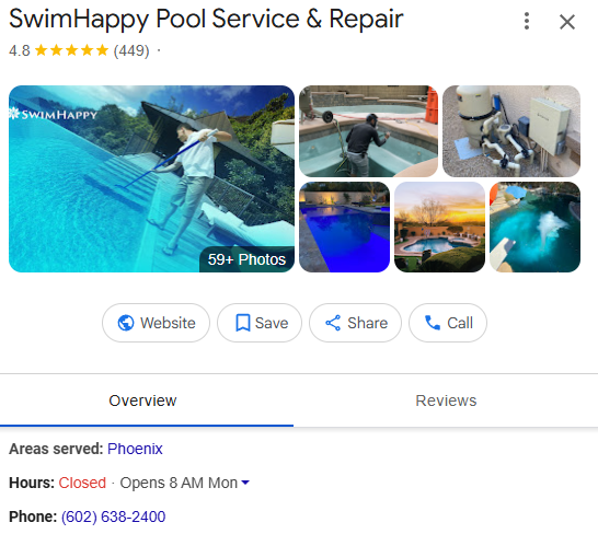 Pool Cleaning Google reviews after RepMint